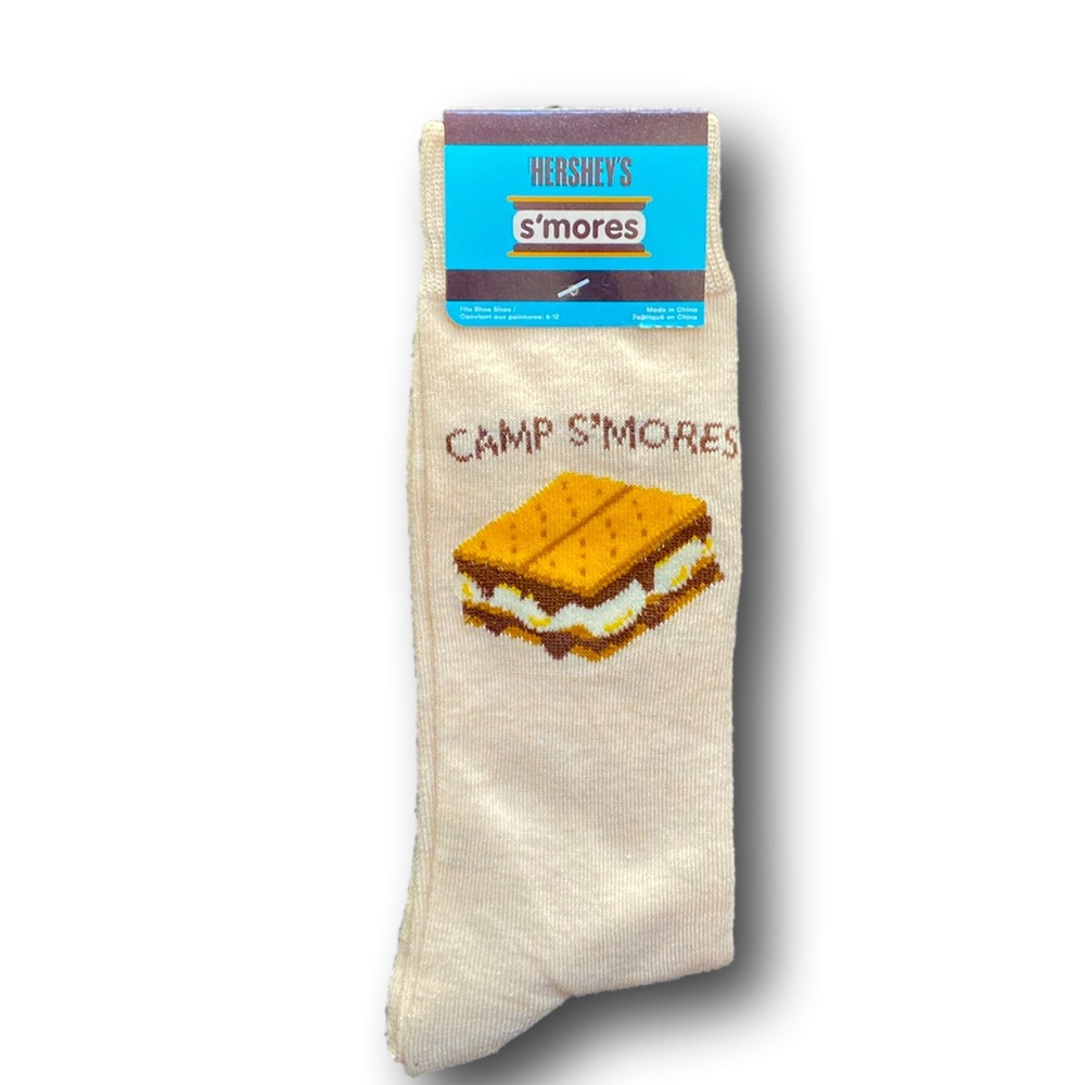 3/$20 Hershey Camp S'mores Funny Novelty Crew Socks - NWT